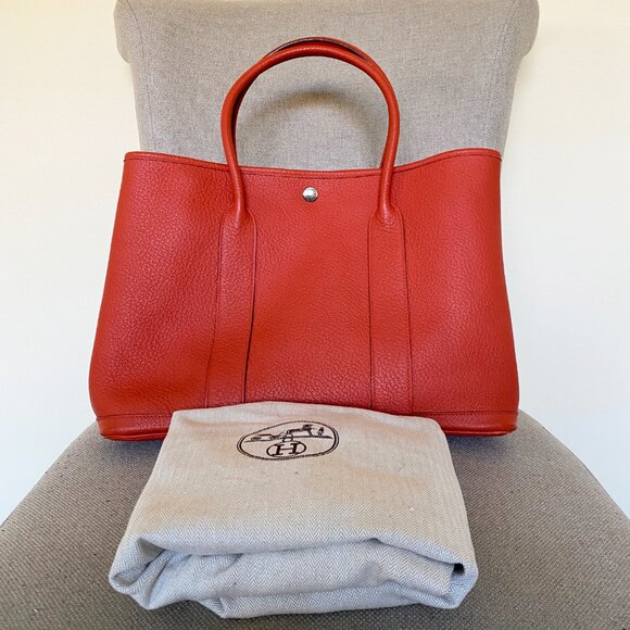100% Authentic HERMES Garden Party 36 Handbag Orange Color w/ Palladium … - Picture 2 of 10
